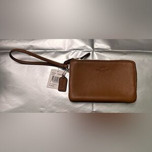 Coach double corner zip wristlet